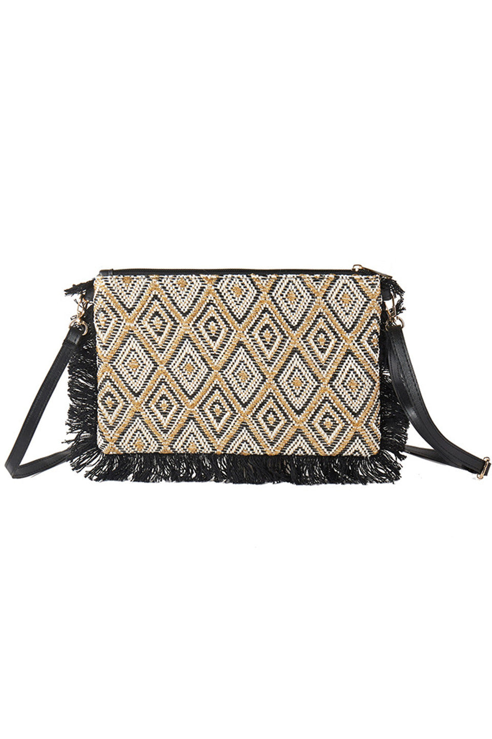 Diamond Aztec Pattern Checker Tassel Crossbody Bag showcases a sophisticated blend of traditional Aztec motifs and contemporary design. Its distinctive diamond checker pattern is complemented by a stylish tassel, adding texture and movement. Designed for practicality, the crossbody style ensures comfortable wear and easy access to essentials. This bag is crafted to enhance your wardrobe with a culturally inspired yet versatile accessory suitable for both casual and refined looks.