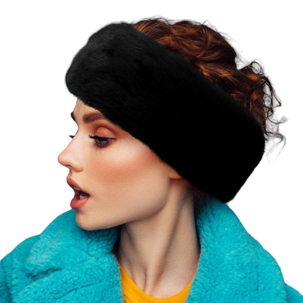 Black Faux Fur Earmuff Headband, keeps your ears comfortably warm. The solid construction features luxurious faux fur for an elegant, yet practical look. Stay cozy and stylish during the coldest days of the year. Perfect winter gift for people you care about. 