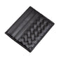 Faux Leather Basket Weave Card Holder Wallet - Black - Wallets