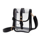 Faux Leather Belt Buckle Pointed Transparent Crossbody Bag - Black - Crossbody Bag