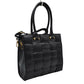Black Faux Leather Top Handle Cassette Tote Bag, is the perfect accessory for any occasion. Crafted with durable faux leather material, it is strong and reliable. It features a top handle for easy carrying and a cassette shape to aid in keeping the bag lightweight and stylish. Perfect for everyday use or as a lovely gift.