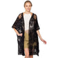 Black Flower Lace Kimono Poncho is a versatile and fashionable addition to any wardrobe. The delicate lace detailing adds a touch of elegance, while the kimono style allows for comfortable and easy wear. Perfect for dressing up any outfit, this poncho is a must-have for any fashion-forward individual. 
