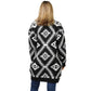 Black Gorgeous Aztec Patterned Sweater Cardigan, delicate, warm, on-trend & fabulous, a luxe addition to any cold-weather ensemble. Great for daily wear in the cold winter to protect you against the chill, classic infinity-style sweater & amps up. Perfect Gift for wife, mom, birthday, holiday, etc.