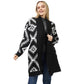 Black Gorgeous Aztec Patterned Sweater Cardigan, delicate, warm, on-trend & fabulous, a luxe addition to any cold-weather ensemble. Great for daily wear in the cold winter to protect you against the chill, classic infinity-style sweater & amps up. Perfect Gift for wife, mom, birthday, holiday, etc.