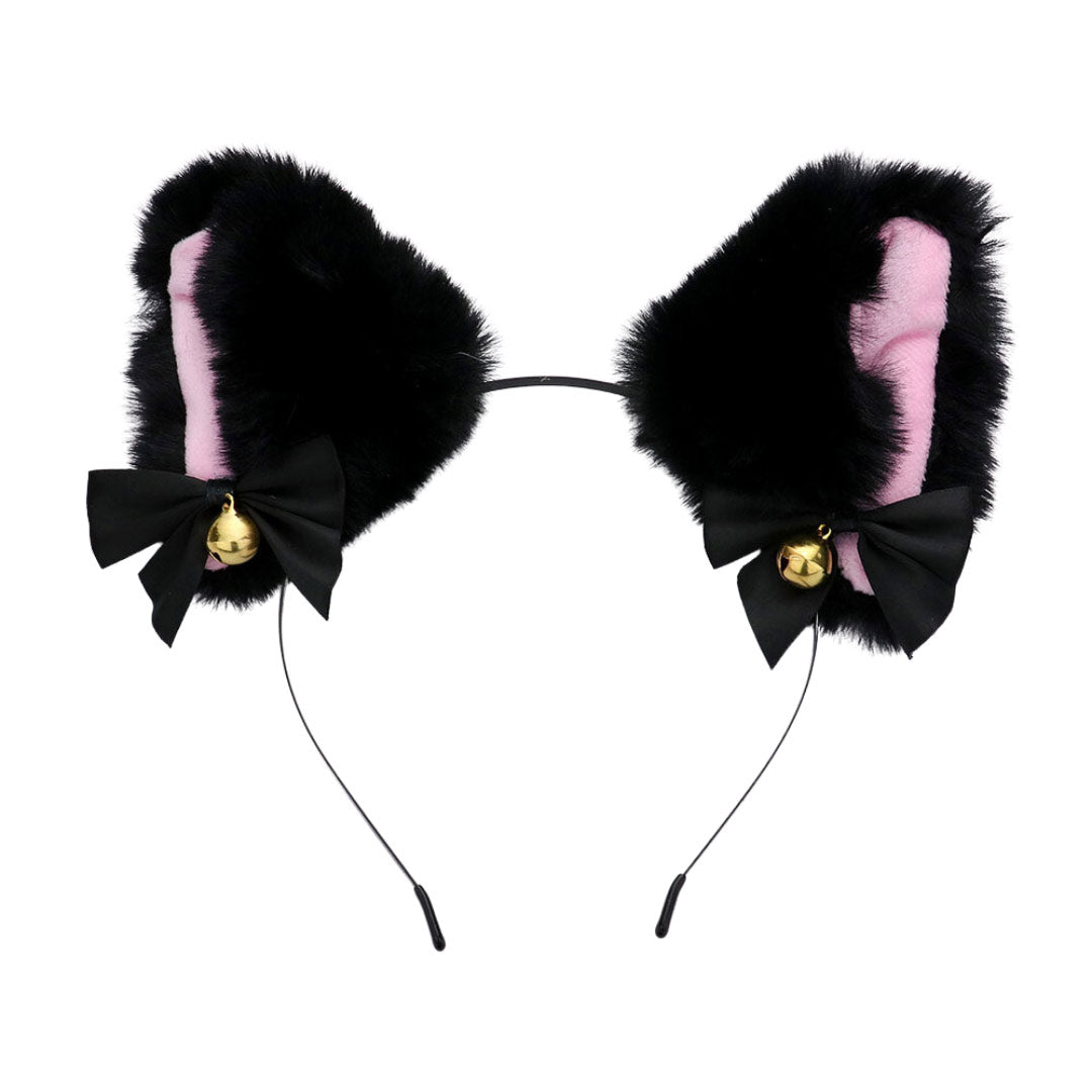 Black Gorgeous Faux Fur Animal Ear Headband, push back your hair with this pretty headband, and add a pop of color to any plain outfit! This expounds your Halloween party and attracts everyone's attention. This is the perfect gift for Halloween, especially for your friends, family, and the people you love and care about.