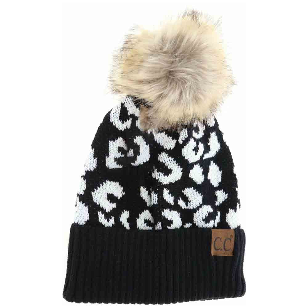Black Leopard Pattern Fur Pom Beanie offers a sophisticated blend of fashion and function. Designed with a striking leopard print and topped with a plush fur pom, this beanie provides exceptional warmth without compromising style. Its high-quality construction ensures a comfortable fit that locks in heat, making it the perfect accessory to elevate your cold-weather wardrobe with expert flair. 
