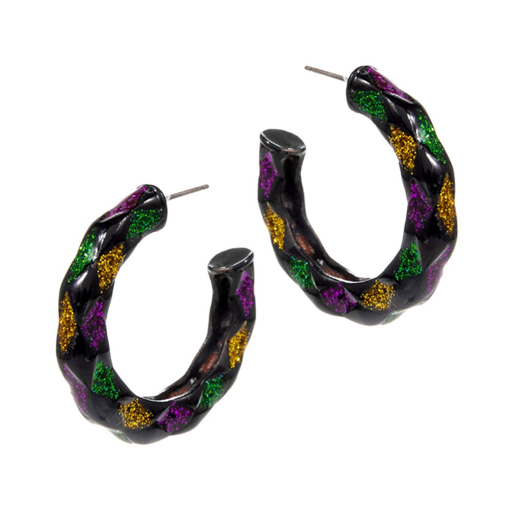 Black Bold hoop earrings designed with a sculpted, dimensional pattern for standout style and modern edge. Lightweight yet impactful, these hoops elevate everyday outfits, party looks, and statement styling, making them a versatile accessory for trend-driven wardrobes and boutique jewelry collections.