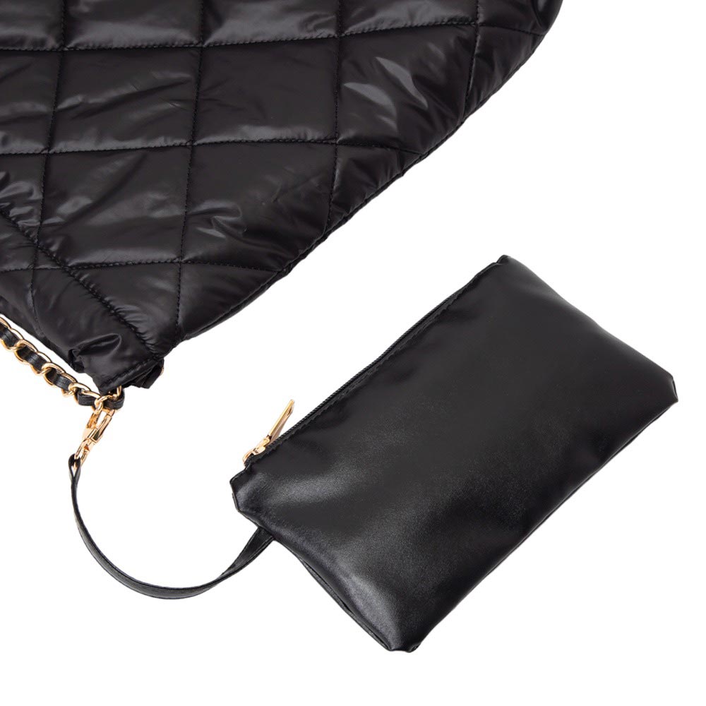 Black Padded Adjustable Metal Strap Shoulder Bag, Carry your everyday items with ease with this bag. It features a padded shoulder strap and adjustable metal buckles, providing comfortable carrying and a secure fit. The strap also features a quick-release buckle for a quick and easy transition to a perfectly adjusted fit.