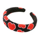 Black Seed Beaded Heart Patterned Padded Headband, features a stunning heart pattern and comfort. Constructed with quality materials, this headband is soft and adjustable for a perfect fit. Show your unique style with this eye-catching accessory. Perfect gift accessory idea for fashion-loving friends and family members.