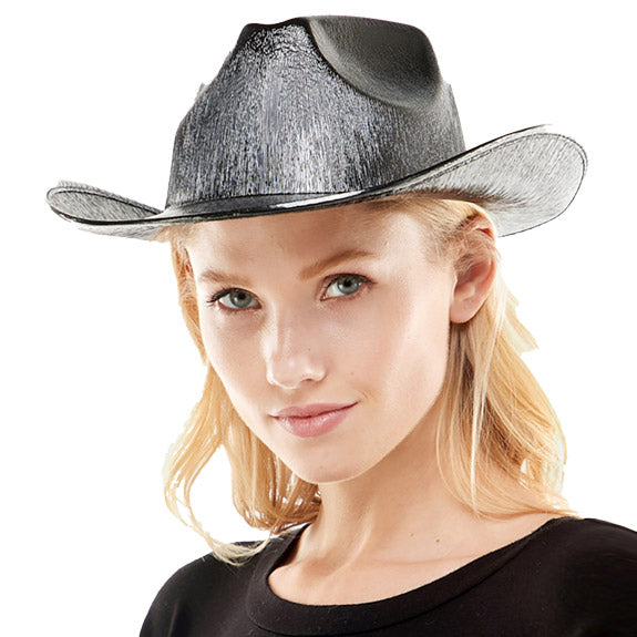 Black Shimmery Cowboy Hat, Whether you‚Äö√Ñ√¥re lounging by the pool or attend at any event. This is a great hat that can keep you stay cool and comfortable in a party mood. Gift for that fashionable on-trend friend. Perfect Gift Cool Fashion Cowboy, Birthday, Holiday, Valentine's Day, Christmas.