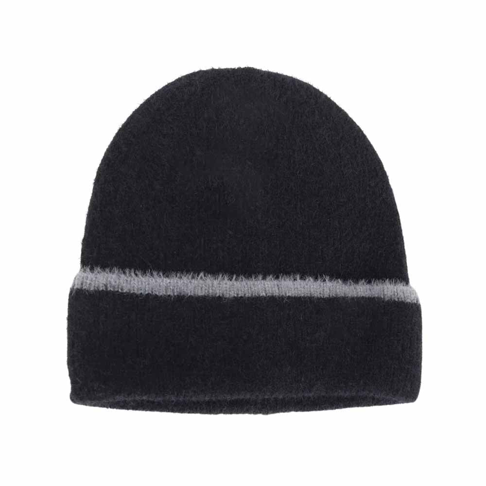 Black Soft Feather Yarn Striped Cuff C.C Beanie combines advanced knit technology with premium feather-soft yarn for superior insulation and comfort. Featuring carefully designed stripes on the cuff, this beanie offers both visual appeal and a secure fit. Its lightweight yet durable construction makes it an expert choice for cold-weather protection without compromising breathability. Ideal for professionals and enthusiasts seeking reliable warmth with a sleek, understated style. 