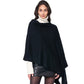 Black Solid Scarf Poncho, with the latest trend in ladies' outfit cover-up! The high-quality poncho is soft, comfortable, and warm but lightweight. It's perfect for your daily, casual, party, evening, vacation, and other special events outfits. A fantastic gift for your friends or family.