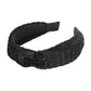 Striped Velvet Knot Burnout Headband - Black - Headbands