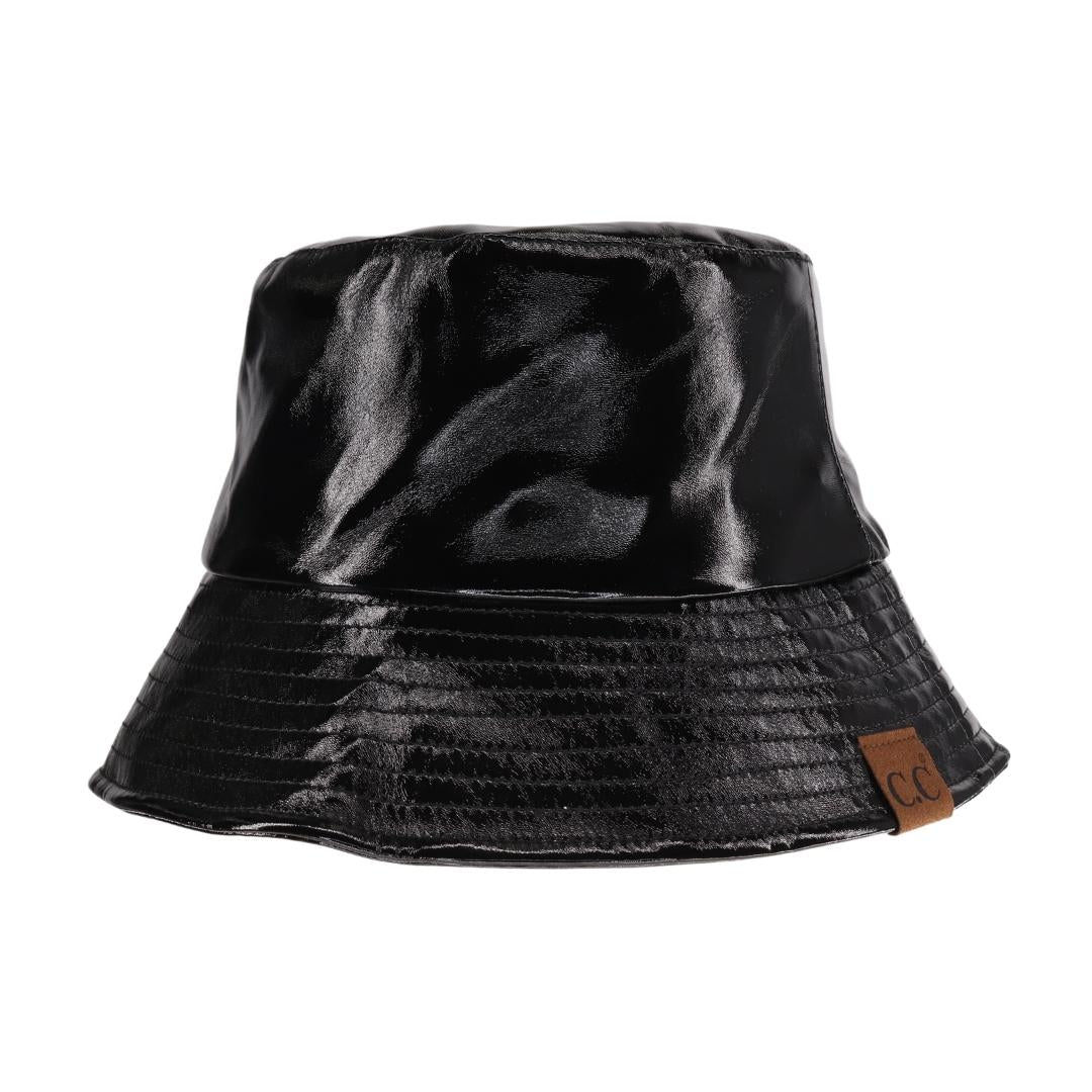 Black C.C Vegan Leather Bucket Hat offers a stylish and cruelty-free option for sun protection. Made from premium vegan leather, this hat provides both fashion and functionality. Keep your head cool and protected while making an ethical choice.