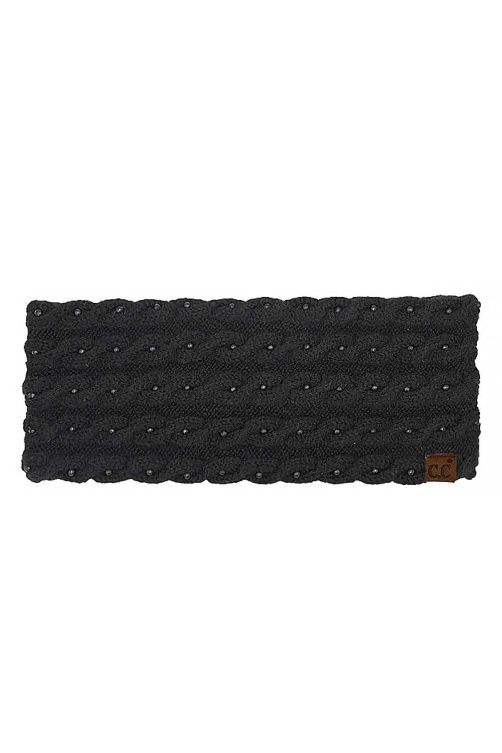 Black Elevate your winter style with this luxurious C.C Pearl Embellishments Head Wrap. Crafted from a premium blend of polyester, acrylic, and recycled polyester with a touch of spandex, this headband offers both comfort and durability. The elegant pearl embellishments add a sophisticated sparkle to any cold-weather look. One size fits most. Dimensions: 9.5" x 4". Perfect for keeping warm while making a statement.
