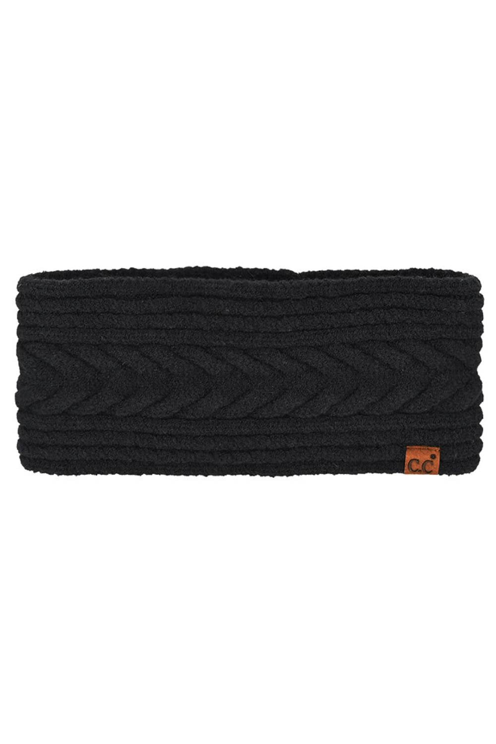 Black Stay warm and stylish with this cozy C.C Cable Knit Lining Headwrap Winter Headband. Crafted from a soft blend of rayon, polyester, and nylon, this headband features a luxurious cable knit lining that provides comfort and insulation during cold months. The generous 9.25" x 4" size fits most head sizes, making it a versatile accessory for any winter wardrobe. Perfect for outdoor activities, casual outings, or layering under hats. Elevate your cold-weather look with this essential winter essential.