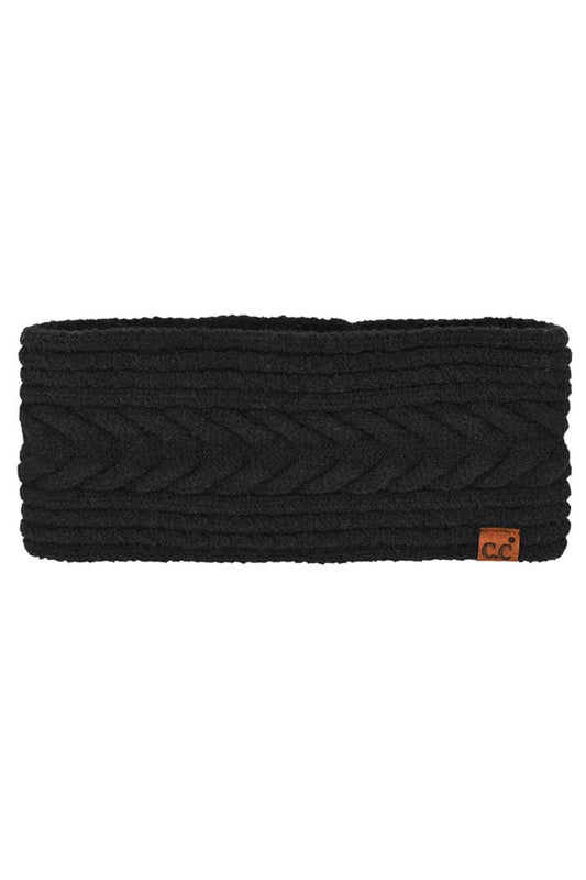 Black Stay warm and stylish with this cozy C.C Cable Knit Lining Headwrap Winter Headband. Crafted from a soft blend of rayon, polyester, and nylon, this headband features a luxurious cable knit lining that provides comfort and insulation during cold months. The generous 9.25" x 4" size fits most head sizes, making it a versatile accessory for any winter wardrobe. Perfect for outdoor activities, casual outings, or layering under hats. Elevate your cold-weather look with this essential winter essential.