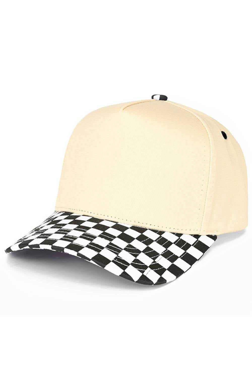 Black Classic checkboard pattern meets modern style with this two-tone canvas trucker hat from C.C. Crafted from 100% cotton for breathable comfort, this snapback design offers a one-size-fits-all fit with a 22.5" circumference. The structured canvas construction and contrasting color blocking create an effortlessly cool look perfect for casual outings, outdoor adventures, or everyday wear. Adjustable snapback closure ensures a secure, customizable fit for all head sizes. Made in Vietnam with quality crafts