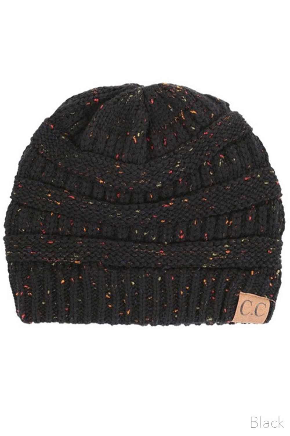 Black Stay warm with timeless style in this C.C Confetti Cable Knit Beanie. Crafted from 100% soft acrylic, the classic cable knit texture provides excellent insulation while maintaining breathability for all-day comfort. The playful confetti detailing adds visual interest to this versatile essential. Lightweight yet durable, this beanie transitions seamlessly from casual outings to outdoor adventures, making it a reliable choice for any season.