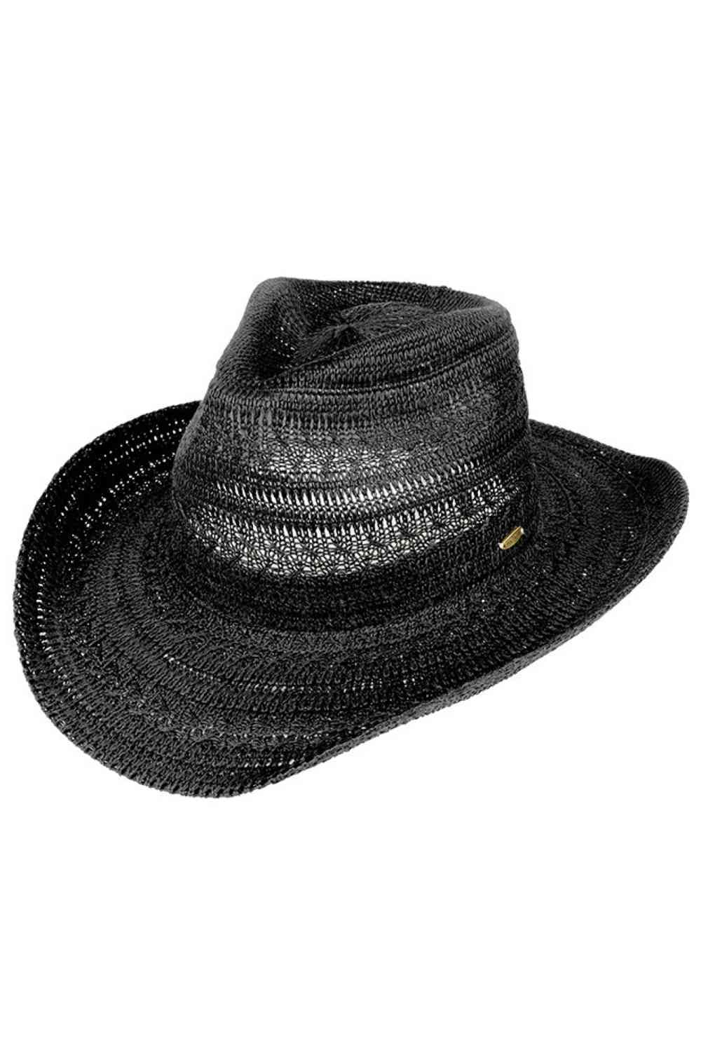 Black Classic cowboy style meets cozy comfort with this C.C Pattern Knitted Solid Cowboy Hat. Crafted from soft knitted material, this one-size hat features a 3.25" brim and 4.5" crown for authentic Western flair. With a 22.6" circumference, it's designed for a comfortable, secure fit. Perfect for adding a touch of country charm to any outfit, whether you're hitting the ranch or the city streets.