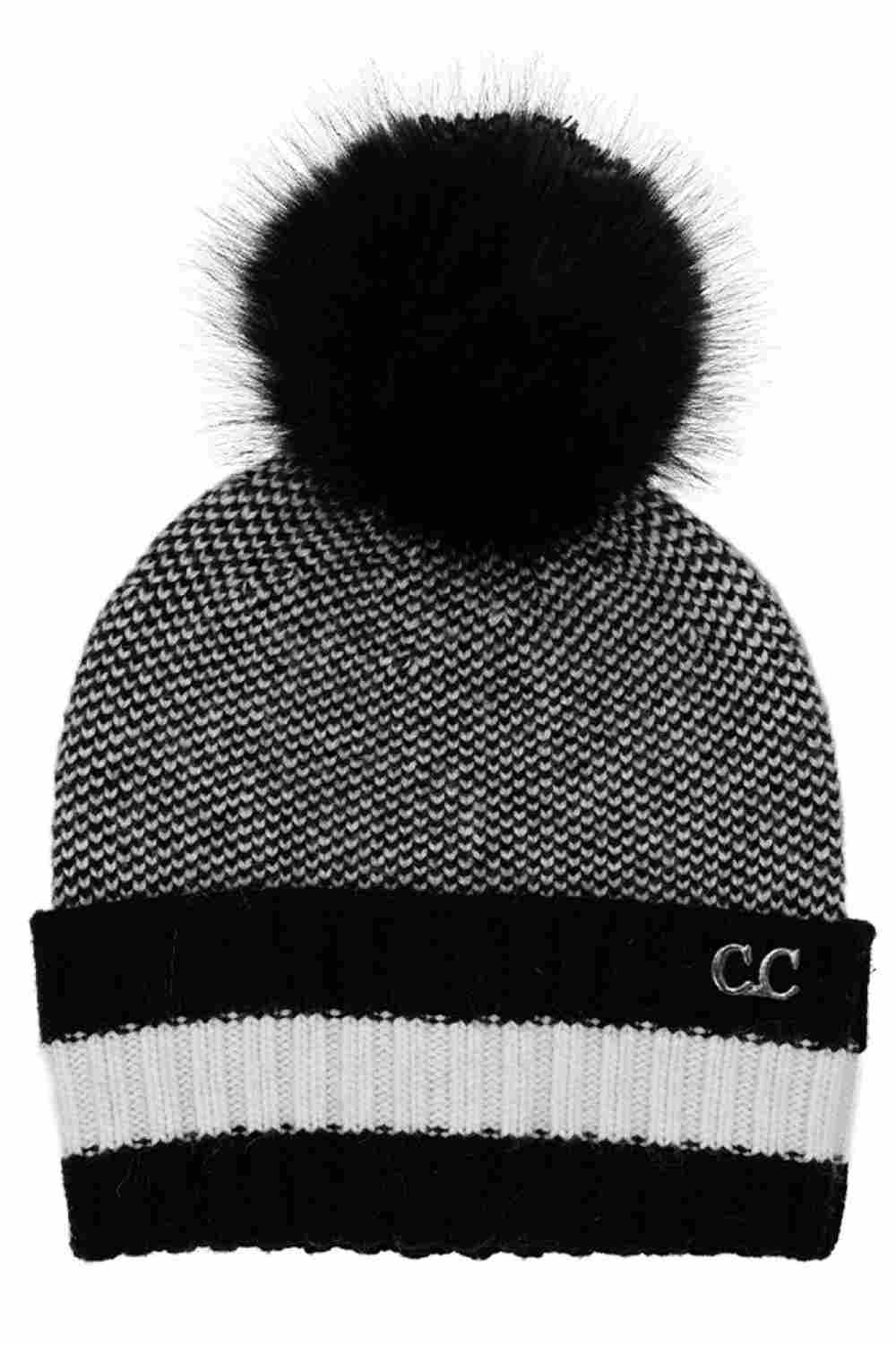 Black C.C Bead Embellishments Angora Cuff Beanie showcases a soft angora knit finished with delicate bead detailing for a stylish touch of sparkle. Designed with a cozy cuff and stretch fit, it keeps you warm and comfortable while elevating your winter look effortlessly.