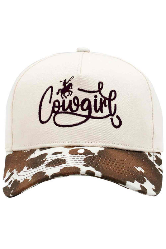 Black Embrace your cowgirl spirit with this charming baseball cap featuring embroidered "COW GIRL" lettering and playful cow pattern details. Crafted from 100% cotton, it offers breathable comfort for all-day wear. The classic one-size-fits-most design makes it perfect for casual outings, ranch days, or showing off your love for western style. Lightweight and durable, this cap pairs effortlessly with any outfit while keeping the sun at bay.