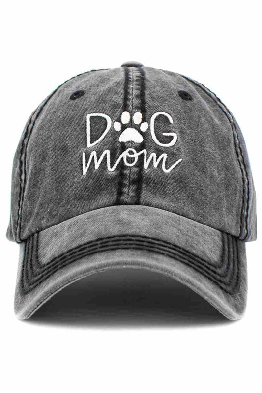 Black Show off your pup pride in style with the Dog Mom vintage baseball cap, featuring a classic distressed look and charming embroidered design. Comfortable and adjustable for everyday wear, this laid-back cap is perfect for walks, errands, or casual weekends with your furry friend.