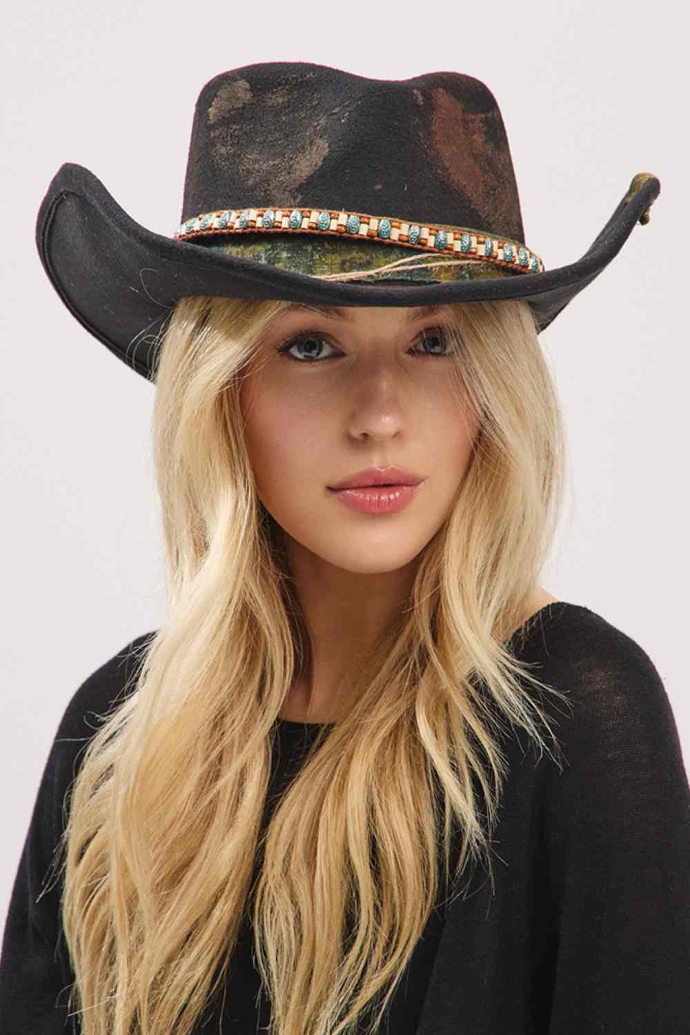 Black Two iconic looks, one hat! This Cowboy Hat's flexible brim allows for effortless shaping, letting you wear it as a classic cowboy hat or style it as a contemporary fedora.