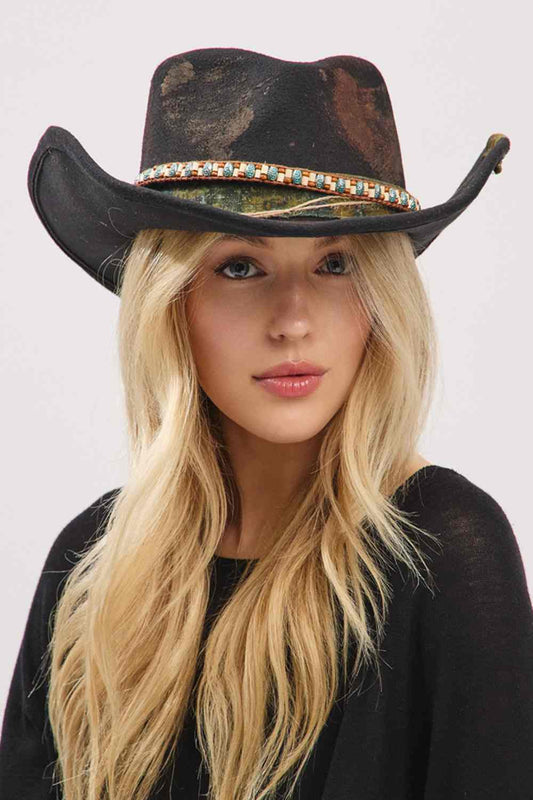 Black Two iconic looks, one hat! This Cowboy Hat's flexible brim allows for effortless shaping, letting you wear it as a classic cowboy hat or style it as a contemporary fedora.