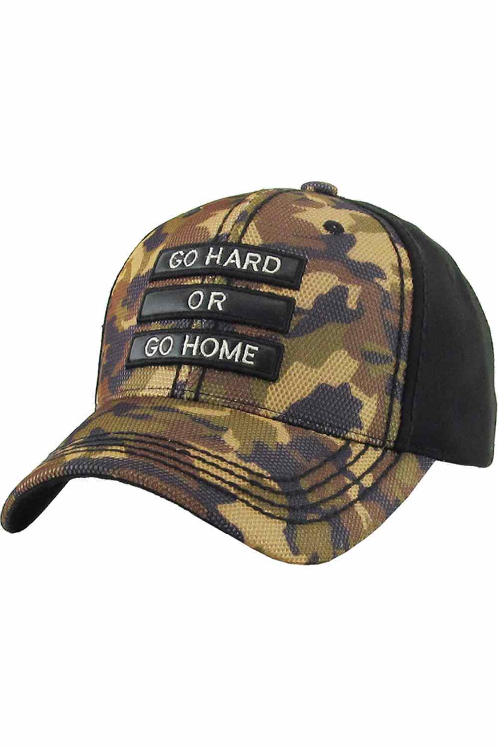 Black Stay motivated in style with the Go Hard or Go Home vintage baseball cap, featuring a classic distressed finish and bold embroidered slogan. Comfortable and adjustable for everyday wear, this laid-back cap is perfect for workouts, casual outings, or weekend adventures.