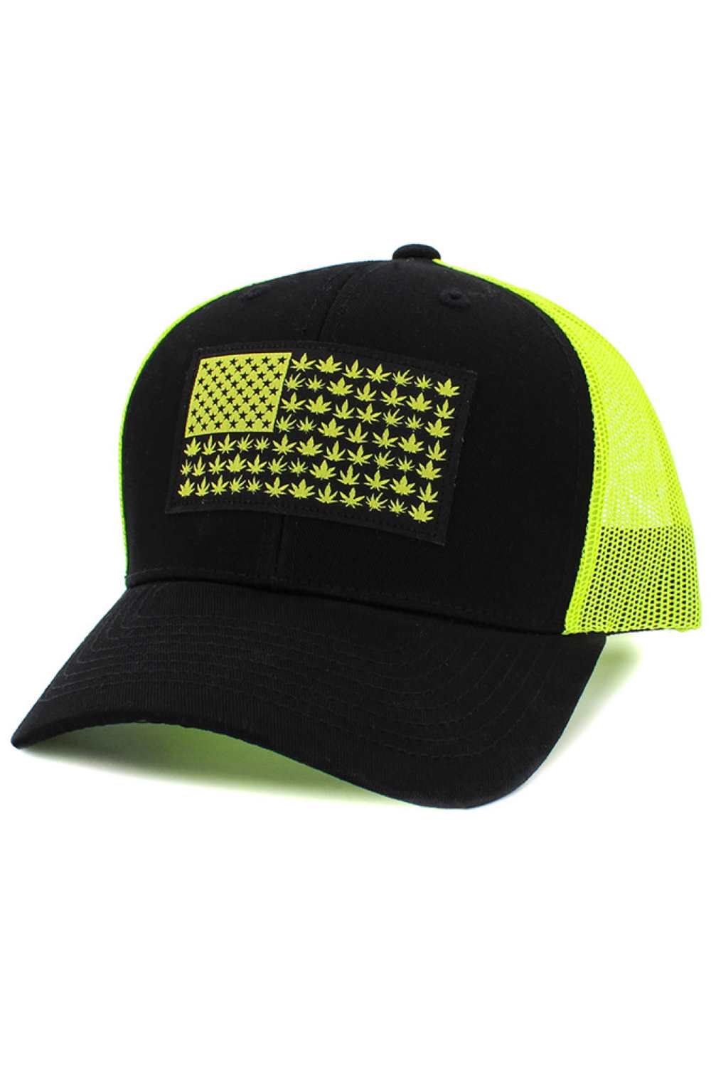 Black Neon Lime Show your patriotic pride with this American flag–themed baseball cap featuring a bold flag patch on the front and a breathable mesh back for all-day comfort. Designed with a classic curved brim and adjustable fit, it’s perfect for casual wear, outdoor activities, and sunny game days.