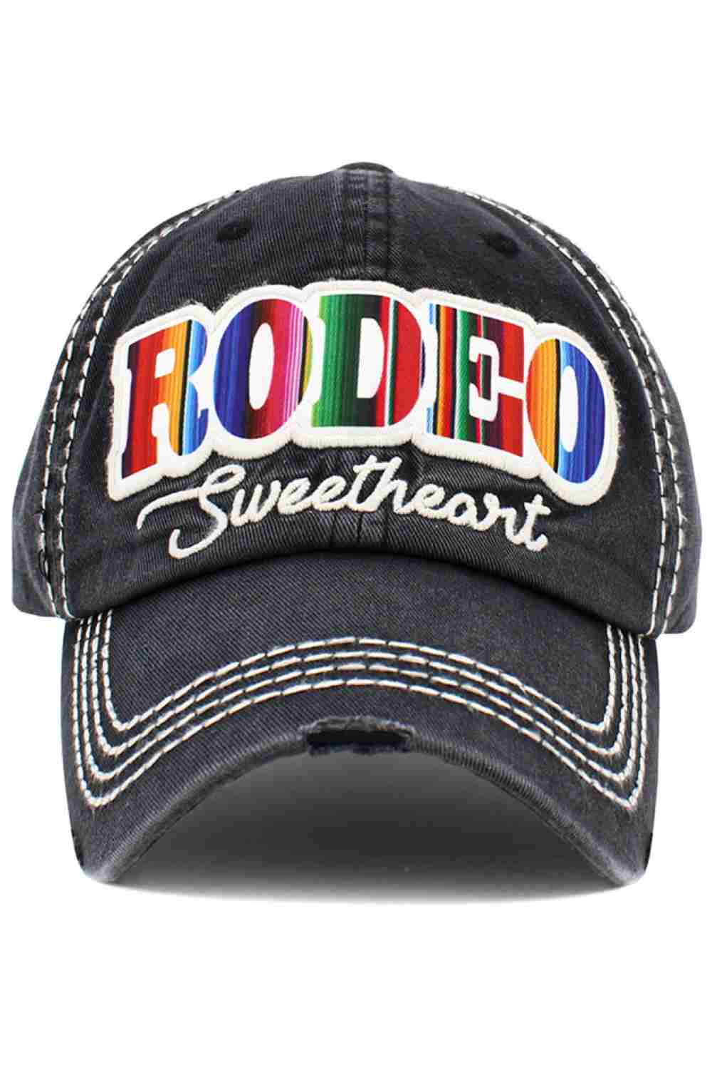 Black RODEO SWEETHEART Vintage BaseCap blends western charm with a worn-in vintage look for a bold yet playful statement. Designed for all-day comfort, it’s the perfect finishing touch for casual outfits, festivals, or laid-back adventures.