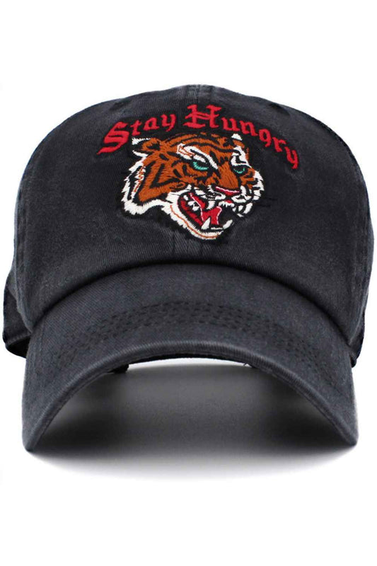 Black Stay inspired in everyday style with the Stay Hungry vintage baseball cap, featuring a classic distressed finish and bold embroidered message. Comfortable and adjustable for all-day wear, this casual cap is perfect for workouts, errands, or laid-back weekend adventures.