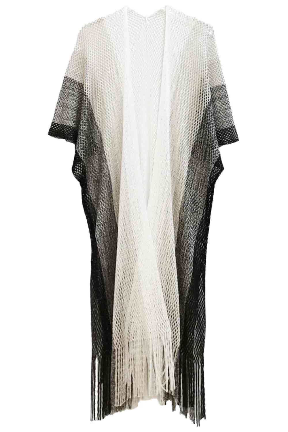 Two Tone Lurex Kimono - Black - Kimonos