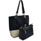 Black Kelli 2n1 Vegan Tote Handbag Pouch Faux Leather Tote Bag Inside Crossbody Pouch, Best Seller Tote, Handbag has plenty of room to fit all your items, available in a few colors. Handbag also comes with a removable insert bag that doubles as lining to the bag, or can be removed and worn as a crossbody bag.&nbsp;This 2 in 1 tote bag is just what the boss lady needs.