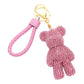 Bling Bear Figure Faux Leather Strap Bag Charm