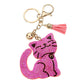 Pink Bling Cat Tassel Keychain is a stylish and functional accessory. Made with high-quality materials, it features a sparkling cat design accented with a tassel. Perfect for adding a touch of personality to your keys or purse, this keychain is sure to catch eyes and bring a smile to your face.
