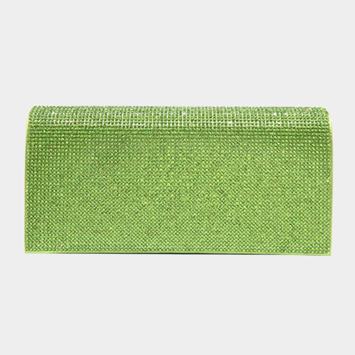 Peridot Shine at every occasion with this aqua crystal clutch, designed with a sleek silhouette and shimmering detail. Perfect for weddings, galas, and nights out, this glamorous statement bag adds elegance and sparkle to any outfit.