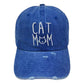 Blue Cat Mom Message Baseball Cap, show your love for cats and your mom with this baseball cap. This classic cat mom message cap is perfect for everyday outings and show off your unique style and love for cats! It's an excellent gift for your friends, family, or loved ones who love cats most.
