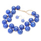 Blue chunky iridescent ball beaded necklace elevates any outfit with its unique and eye-catching design. The perfectly placed beads create a glamorous and statement-making accessory. Crafted with quality materials, this necklace is a must-have for any fashion enthusiast. 