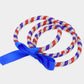 Blue, Clear, Red Elegant stretch bracelet featuring sparkling crystals in a striking design. Perfect accessory for adding glamour to any outfit, ideal for parties, holidays, and special occasions.
