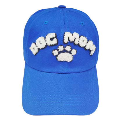 Blue Dog Mom Message Paw Pointed Baseball Cap, shows your love for pups in style with this perfectly crafted dog mom message cap.  This is sure to be an essential for any pet-loving wardrobe. It's an excellent gift for your friends, family, or loved ones who love dogs most.