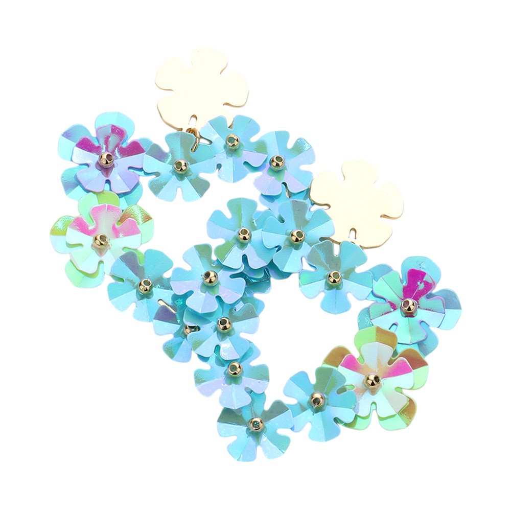 Blue Flower Cluster Heart Dangle Earrings&nbsp;are a delicate and feminine addition to your jewelry collection. Featuring a beautiful cluster of flowers, these earrings will add a touch of elegance and charm to any outfit. Made with high-quality materials, they are lightweight and comfortable to wear all day long. Elevate your style with the Flower Cluster Heart Dangle Earrings.