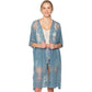 Blue Flower Lace Kimono Poncho is a versatile and fashionable addition to any wardrobe. The delicate lace detailing adds a touch of elegance, while the kimono style allows for comfortable and easy wear. Perfect for dressing up any outfit, this poncho is a must-have for any fashion-forward individual. 