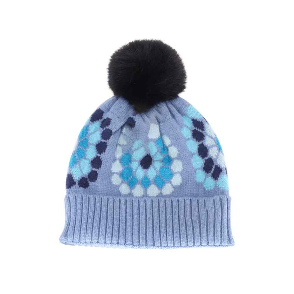 Blue Flower Pattern Pom C.C Beanie combines cozy warmth with a stylish floral design, perfect for expert knitwear enthusiasts. Crafted for a snug, comfortable fit, its soft fabric ensures lasting comfort during cold days. The playful pom adds a touch of charm, making it an ideal accessory to elevate your seasonal wardrobe with both function and flair. 
