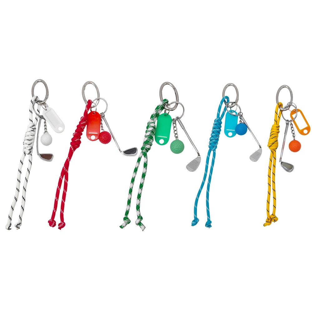 Blue-Golf Name Tag Braided Thread Key Chain / Bag Charm is the perfect accessory for any golf enthusiast. Its durable braided thread design ensures longevity while its versatile use as a key chain or bag charm makes it a convenient addition to any golf gear. Show off your love for the game with this stylish and practical accessory. 