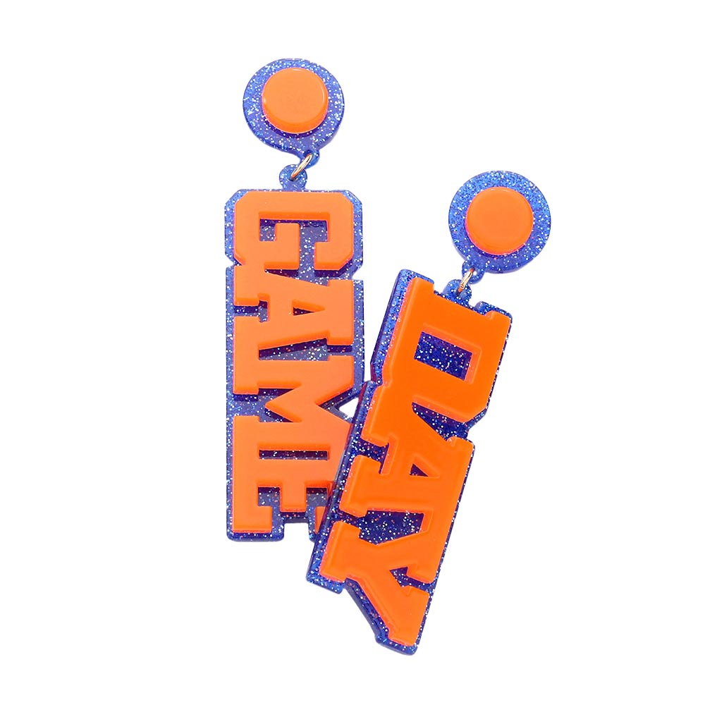 Blue Orange Game Day Georgia College School Color Resin Message Earrings, it will make your annual sports function more enjoyable. Perfect for adding just the right amount of shimmer & shine and a touch of class to special events. These unique game-day message earrings are a fantastic gift for your friends, family, or loved ones.