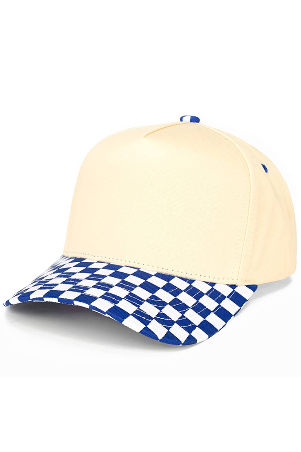 Blue Classic checkboard pattern meets modern style with this two-tone canvas trucker hat from C.C. Crafted from 100% cotton for breathable comfort, this snapback design offers a one-size-fits-all fit with a 22.5" circumference. The structured canvas construction and contrasting color blocking create an effortlessly cool look perfect for casual outings, outdoor adventures, or everyday wear. Adjustable snapback closure ensures a secure, customizable fit for all head sizes. Made in Vietnam with quality craftsm