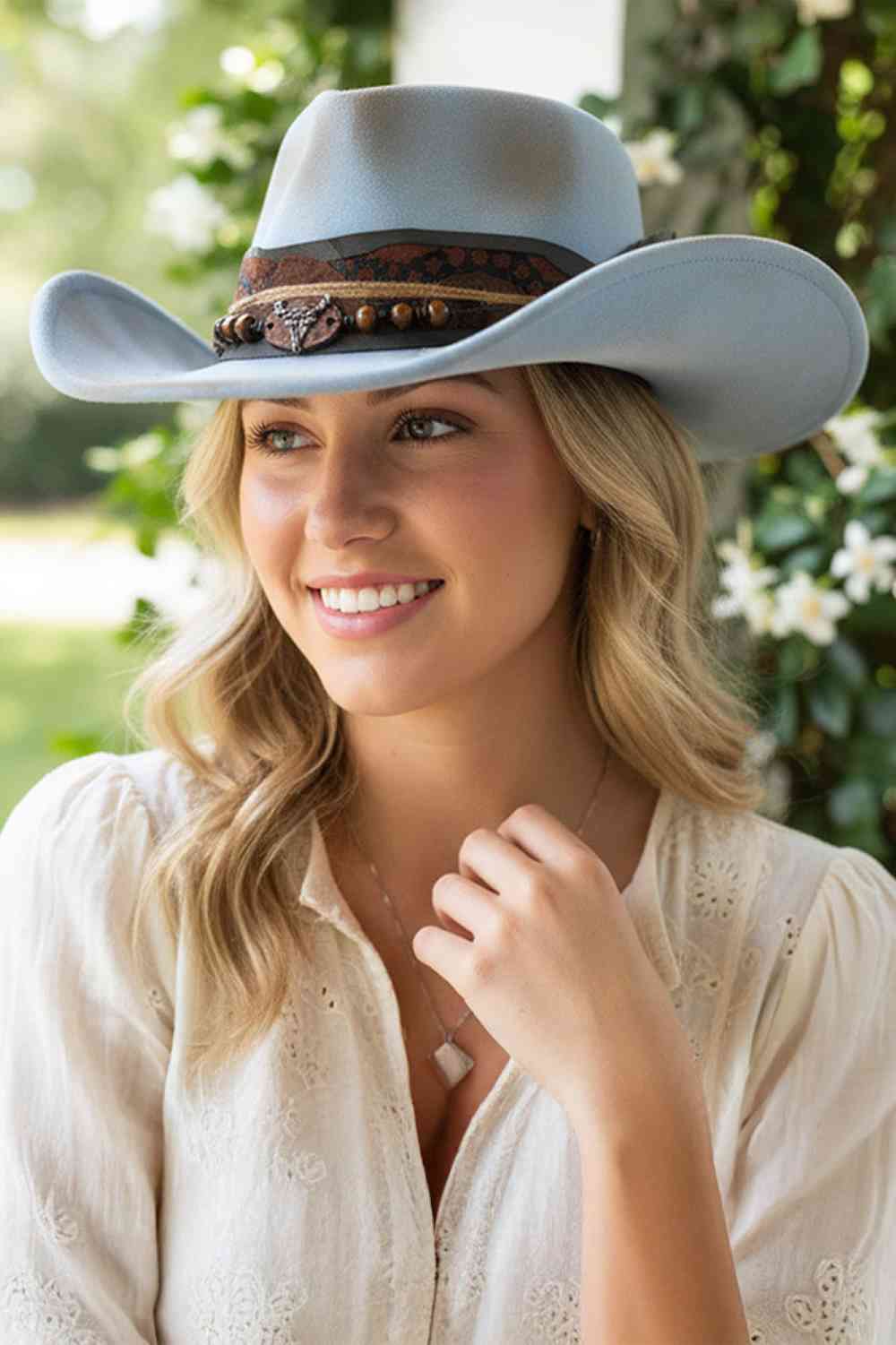 Blue Two iconic looks, one hat! This Cowboy Hat's flexible brim allows for effortless shaping, letting you wear it as a classic cowboy hat or style it as a contemporary fedora.
