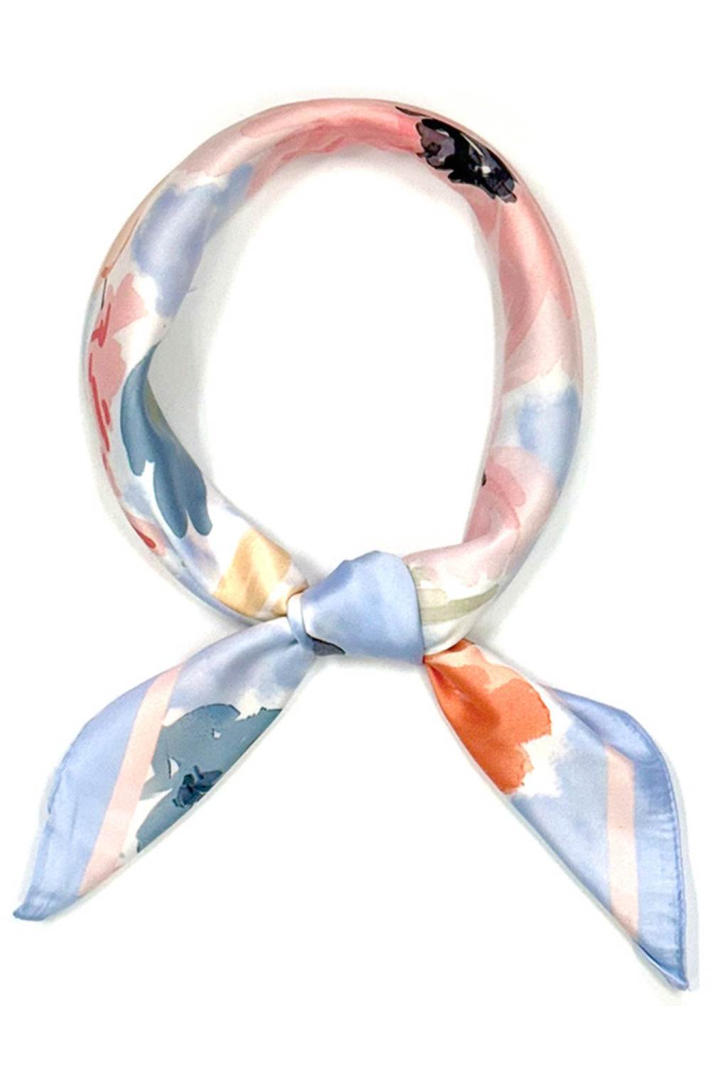 Blue Elevate your summer style with this vibrant Floral Painting Print Bandana Scarf. Crafted from lightweight 100% polyester, this versatile 27.5" x 27.5" square scarf features an artistic floral design perfect for warm weather wear. Tie it around your neck, wear it as a headwrap, or style it as a chic accessory the possibilities are endless. Breathable and easy to care for, it's your go-to piece for adding color and personality to any casual outfit.